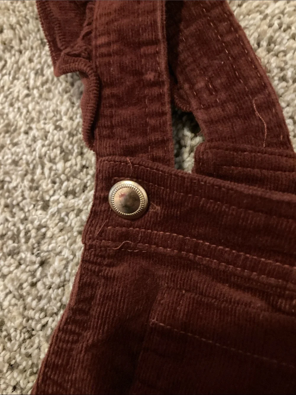 98% Cotton, Corduroy Overall Thanksgiving Dress with Autumn Embroidery